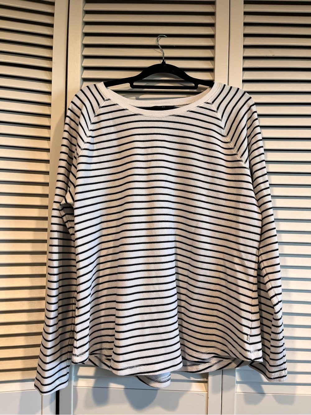 Eddie Bauer Black & White Striped Knit Top